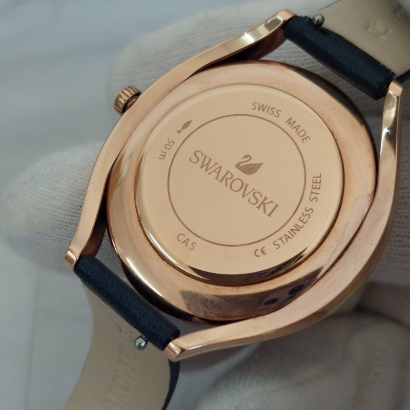 Swarovski 施華洛世奇 Crystalline Aura 璀璨光環時尚腕錶玫瑰金x藍（石英錶）~二手-46