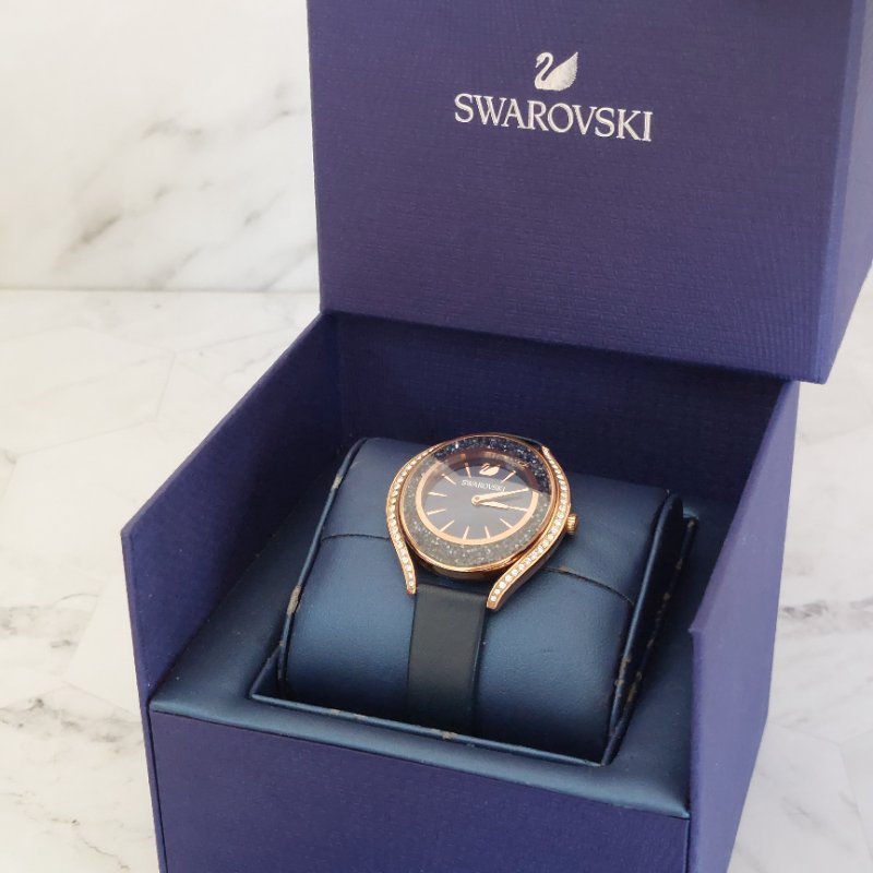 Swarovski 施華洛世奇 Crystalline Aura 璀璨光環時尚腕錶玫瑰金x藍（石英錶）~二手-57