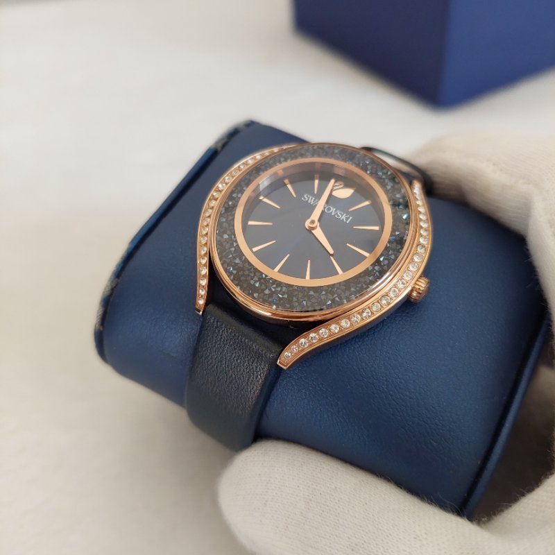 Swarovski 施華洛世奇 Crystalline Aura 璀璨光環時尚腕錶玫瑰金x藍（石英錶）~二手-64