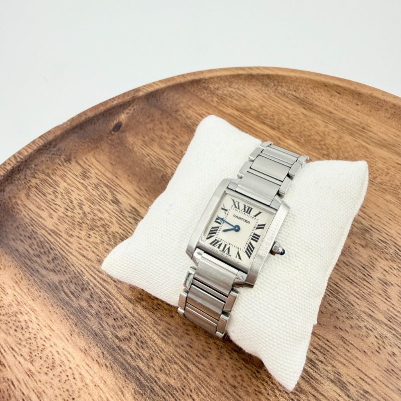 CARTIER - 方形鋼帶Tank Française石英錶 ╻小號-4