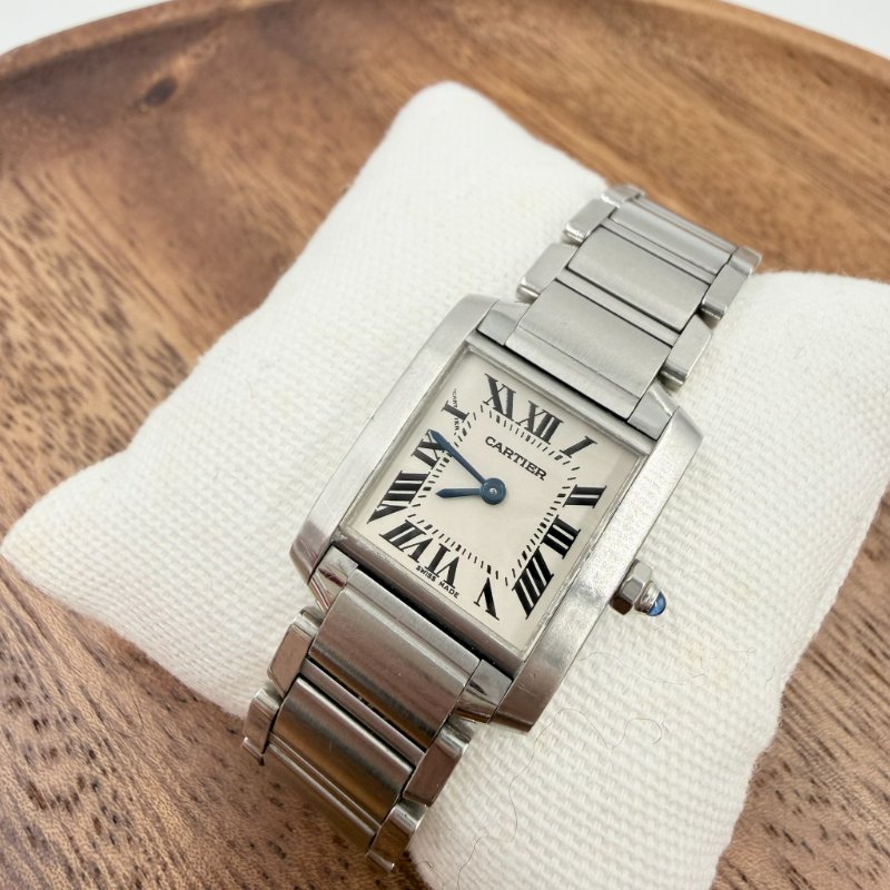 CARTIER - 方形鋼帶Tank Française石英錶 ╻小號-5