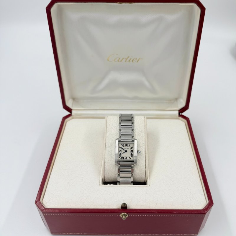 CARTIER - 方形鋼帶Tank Française石英錶 ╻小號-6