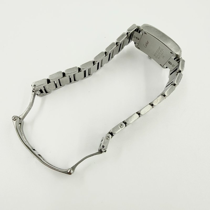 CARTIER - 方形鋼帶Tank Française石英錶 ╻小號-17