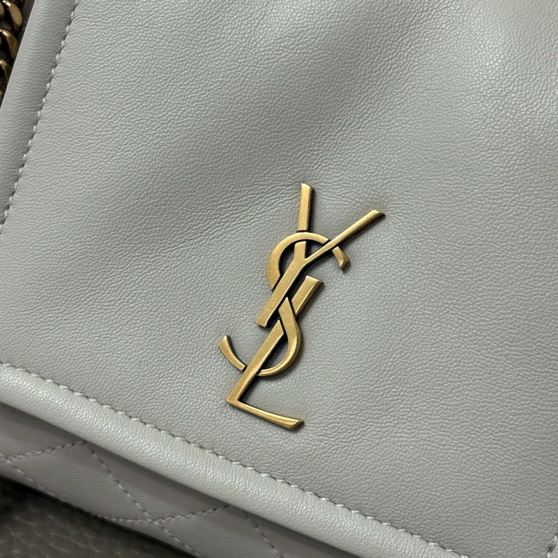 YSL noilta 白色小羊皮鏈條包 金鏈 兩用包-1