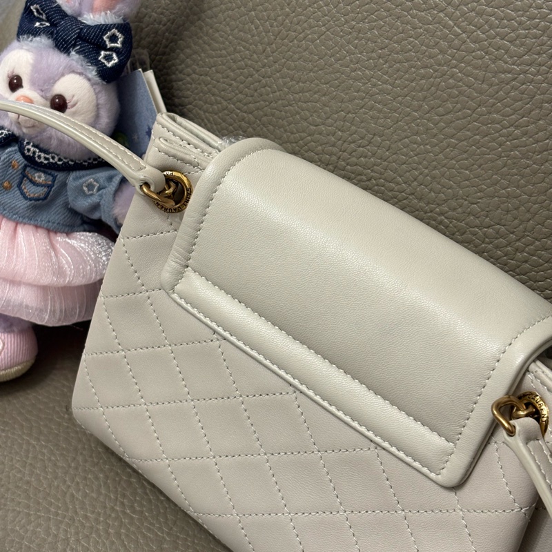 YSL noilta 白色小羊皮鏈條包 金鏈 兩用包-4