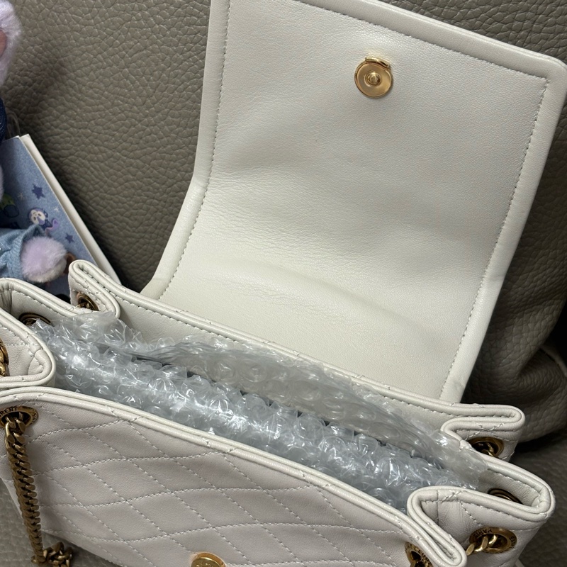 YSL noilta 白色小羊皮鏈條包 金鏈 兩用包-6