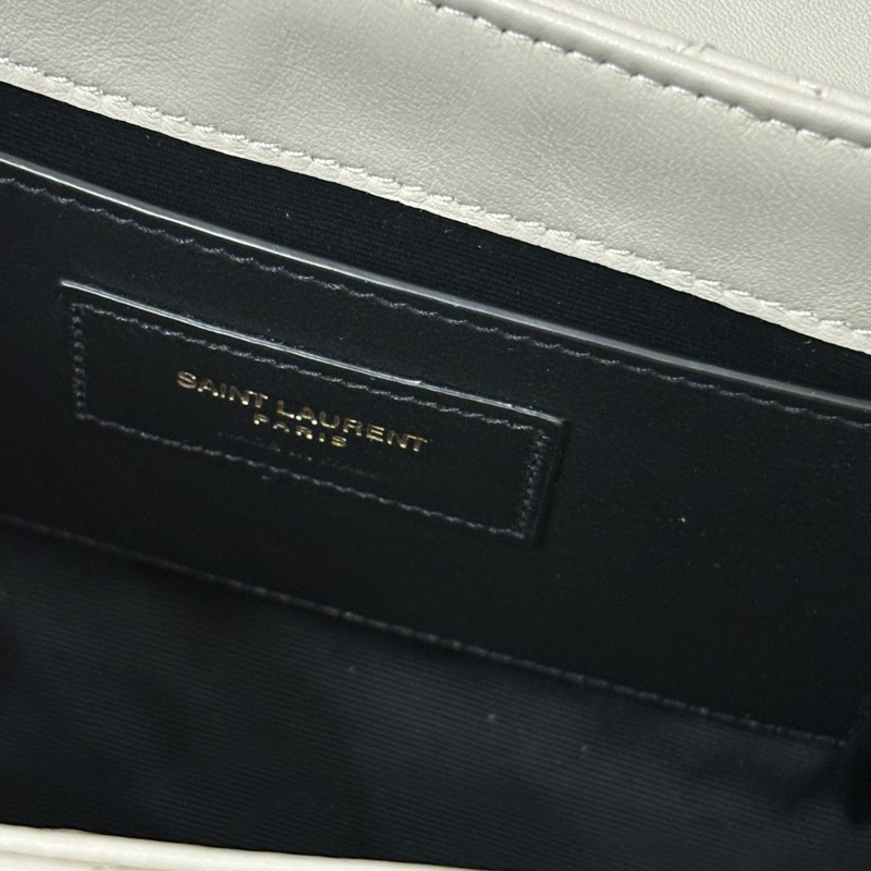 YSL noilta 白色小羊皮鏈條包 金鏈 兩用包-7