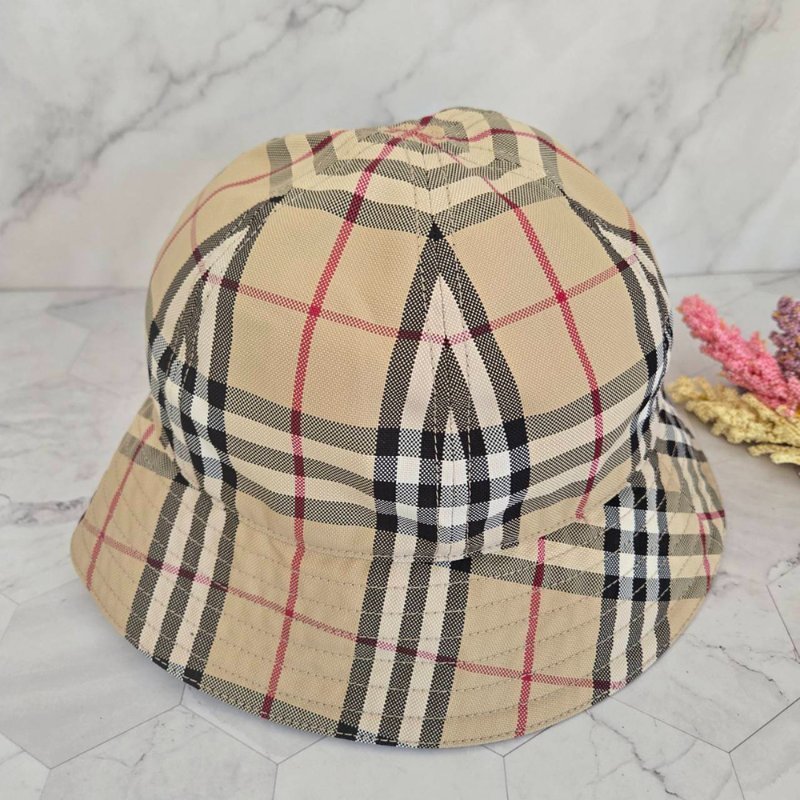 BURBERRY 巴寶莉  經典格紋漁夫帽(典藏米)~近新品閒置品-7