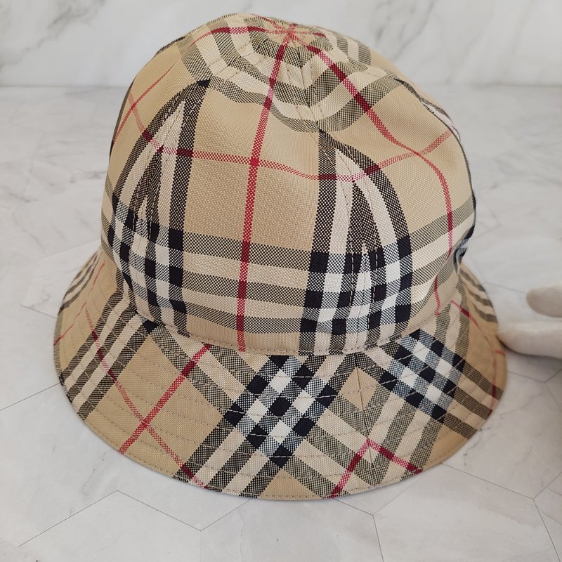 BURBERRY 巴寶莉  經典格紋漁夫帽(典藏米)~近新品閒置品-11