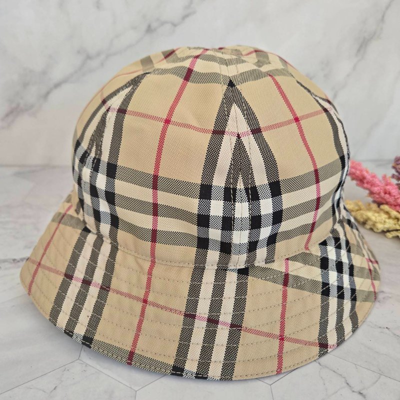 BURBERRY 巴寶莉  經典格紋漁夫帽(典藏米)~近新品閒置品-14