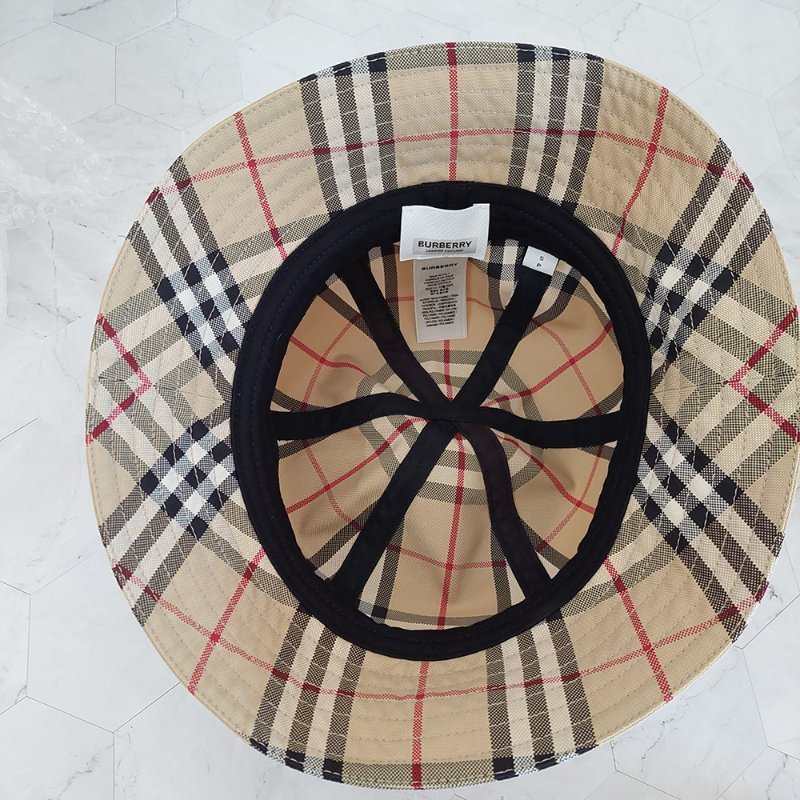 BURBERRY 巴寶莉  經典格紋漁夫帽(典藏米)~近新品閒置品-23