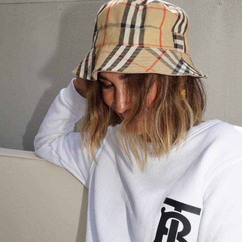 BURBERRY 巴寶莉  經典格紋漁夫帽(典藏米)~近新品閒置品-27