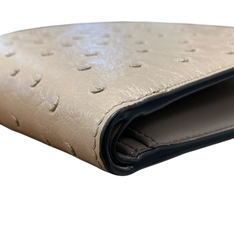 BVLGARI 寶格麗  293296S BVLGARI MAN 系列短夾 鴕鳥皮 灰色 銀釦-6