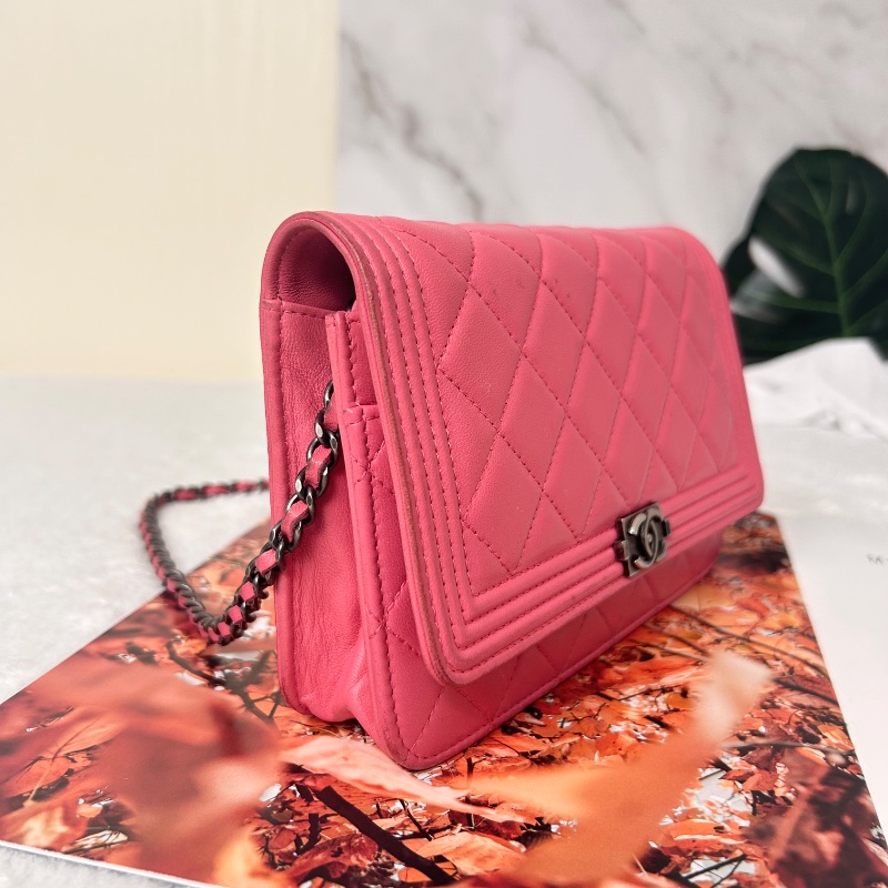 Chanel WOC 絎縫皮斜背包肩背包 19開-7