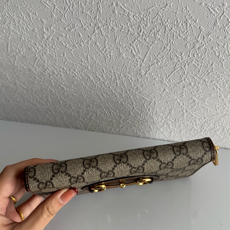 Gucci 咖pvc1955ㄇ拉長夾 好看😍😍-6