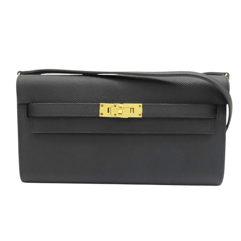 黑色 EPSOM牛皮 KELLY TO GO 肩背包 金扣 B刻