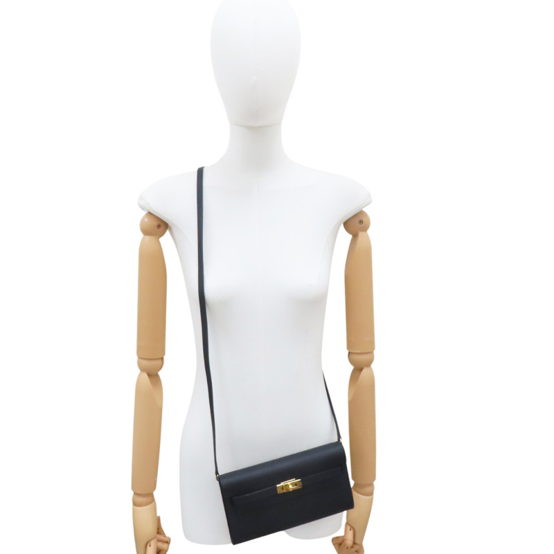 黑色 EPSOM牛皮 KELLY TO GO 肩背包 金扣 B刻-8