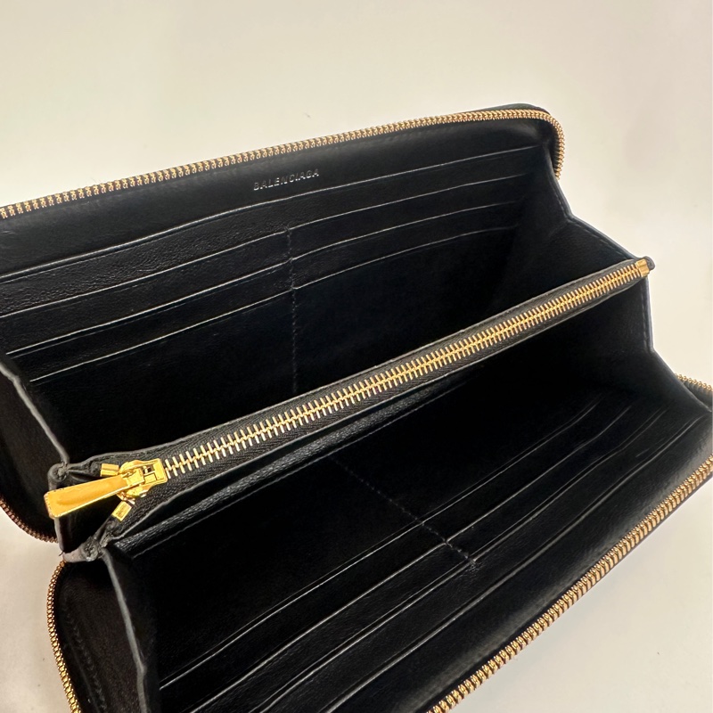 Balenciaga 黑牛皮12卡ㄇ拉長夾-6