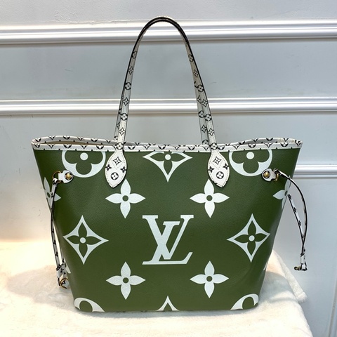 Lv neverfull mm雙拼色tote