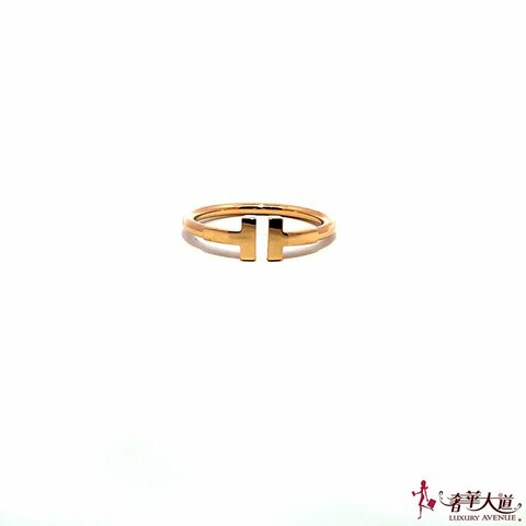 ＊奢華大道國際精品＊【J1195】TIFFANY 750 玫瑰金 TT 線圈戒指 13.5號