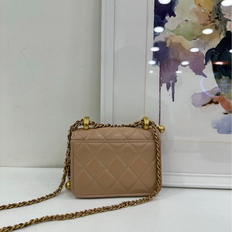 Chanel 香奈兒金球包woc mini 21a 粉紅櫻花分鏈包 31開-1