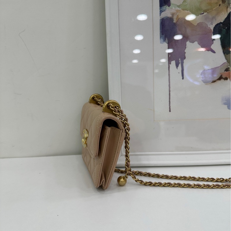 Chanel 香奈兒金球包woc mini 21a 粉紅櫻花分鏈包 31開-2