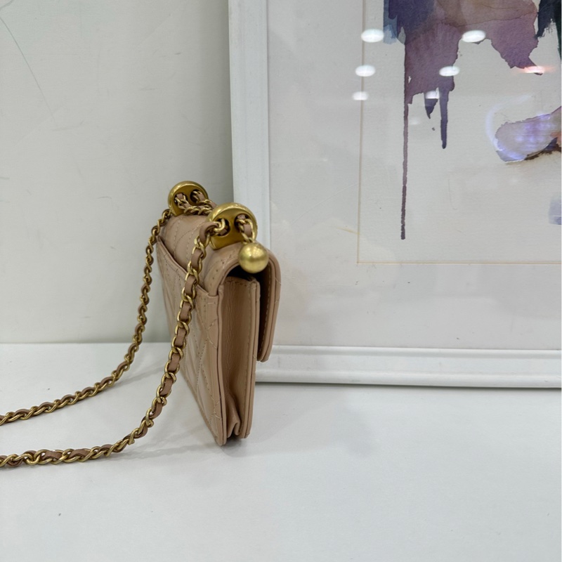 Chanel 香奈兒金球包woc mini 21a 粉紅櫻花分鏈包 31開-3