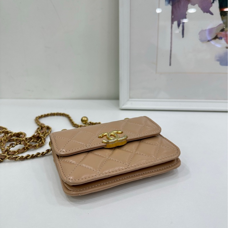 Chanel 香奈兒金球包woc mini 21a 粉紅櫻花分鏈包 31開-4