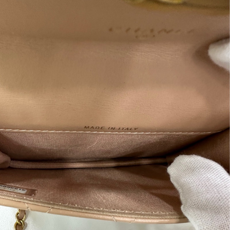 Chanel 香奈兒金球包woc mini 21a 粉紅櫻花分鏈包 31開-6