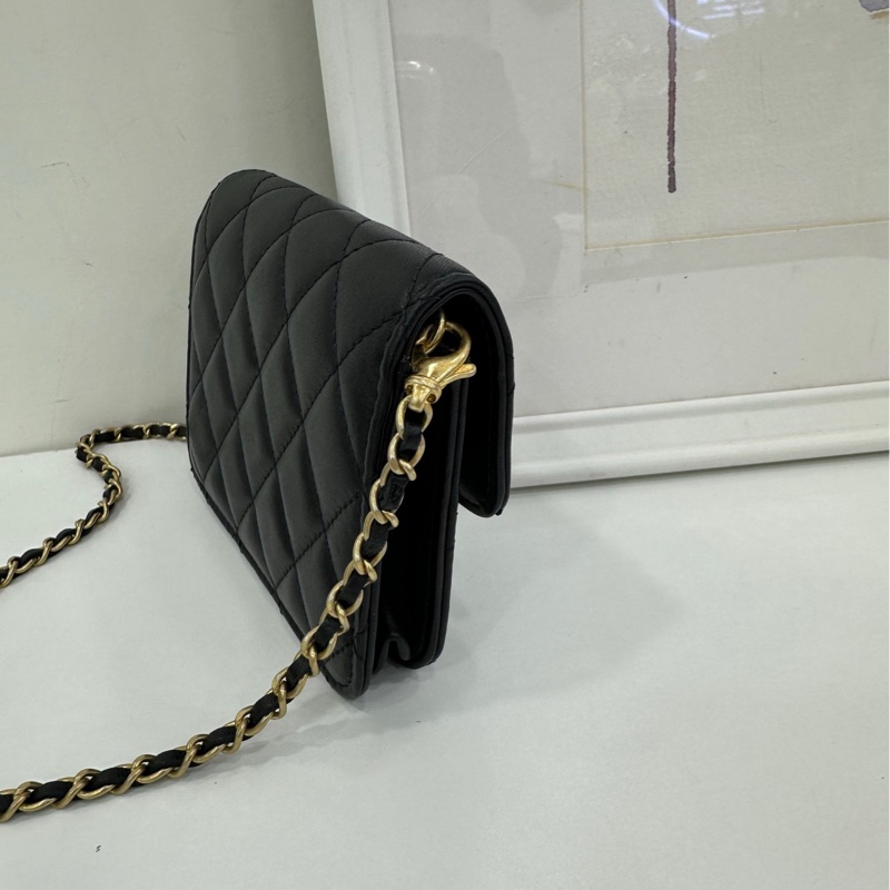 Chanel香奈兒 小廢包 22B黑色金球mini woc 22年晶片款-3