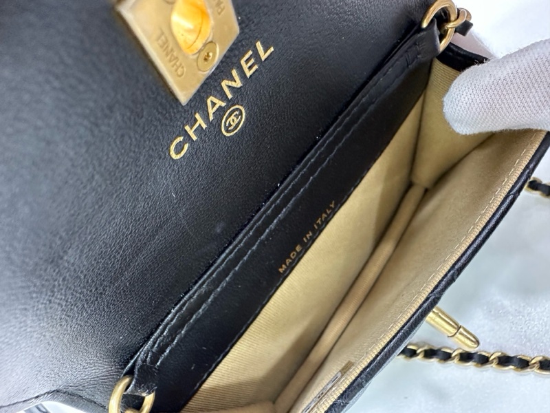 Chanel香奈兒 小廢包 22B黑色金球mini woc 22年晶片款-6