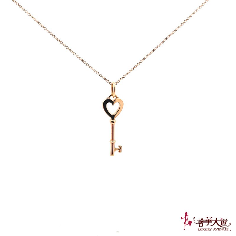 ＊奢華大道國際精品＊【TF100】TIFFANY 750 玫瑰金鑰匙項鍊-0