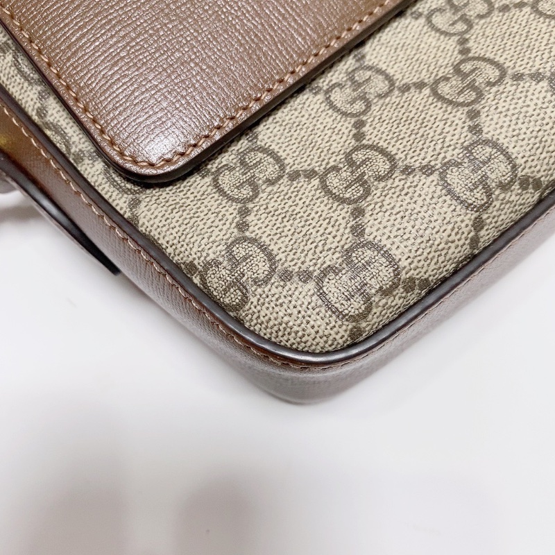 Gucci 1955 老花Horsebit 馬銜扣相機包肩背斜背包22.5x 17x 6.5 98新配件塵袋-5