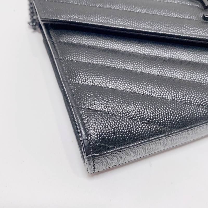 YSL so black全黑小號信封包鏈條包22.5×4×14 98新配件塵袋-3