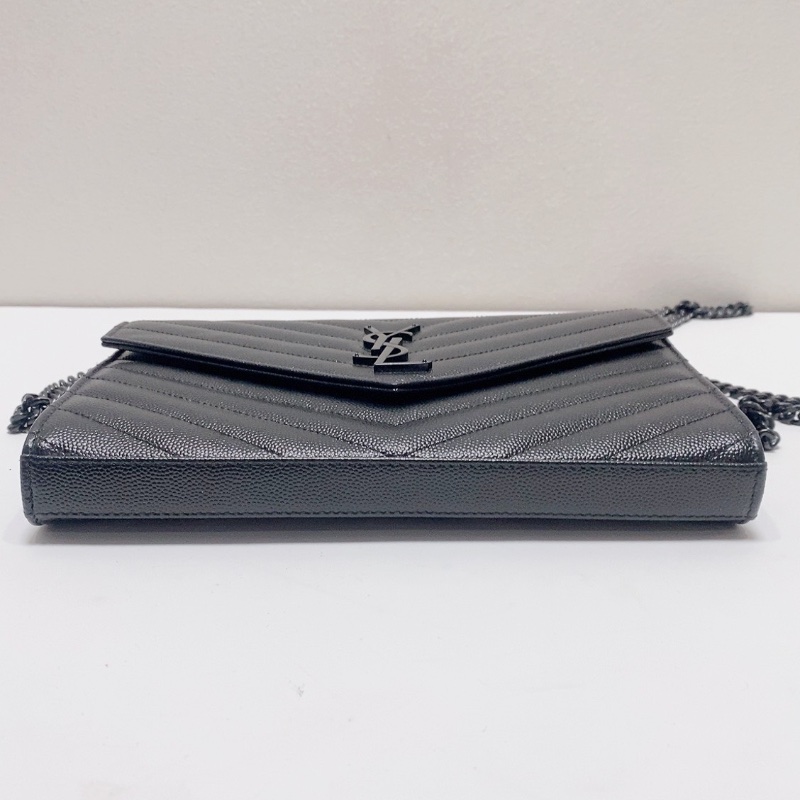 YSL so black全黑小號信封包鏈條包22.5×4×14 98新配件塵袋-4