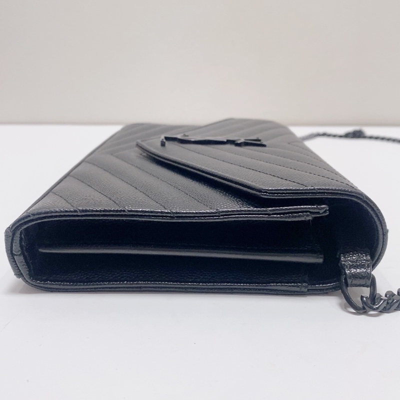 YSL so black全黑小號信封包鏈條包22.5×4×14 98新配件塵袋-7