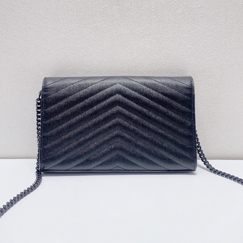 YSL so black全黑小號信封包鏈條包22.5×4×14 98新配件塵袋-8