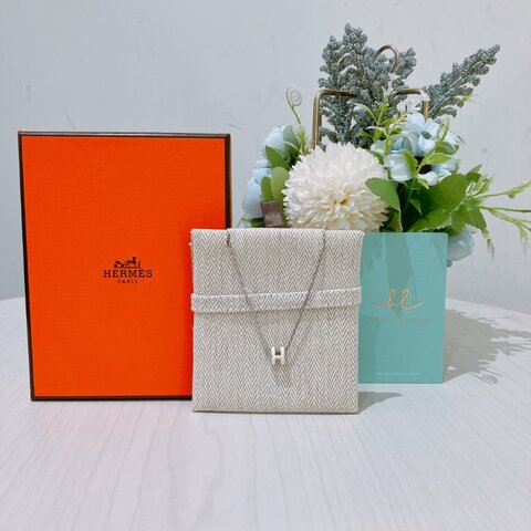 TK1953 Hermes 愛馬仕迷你H字項鍊 Mini Pop H Necklace Cream x PHW