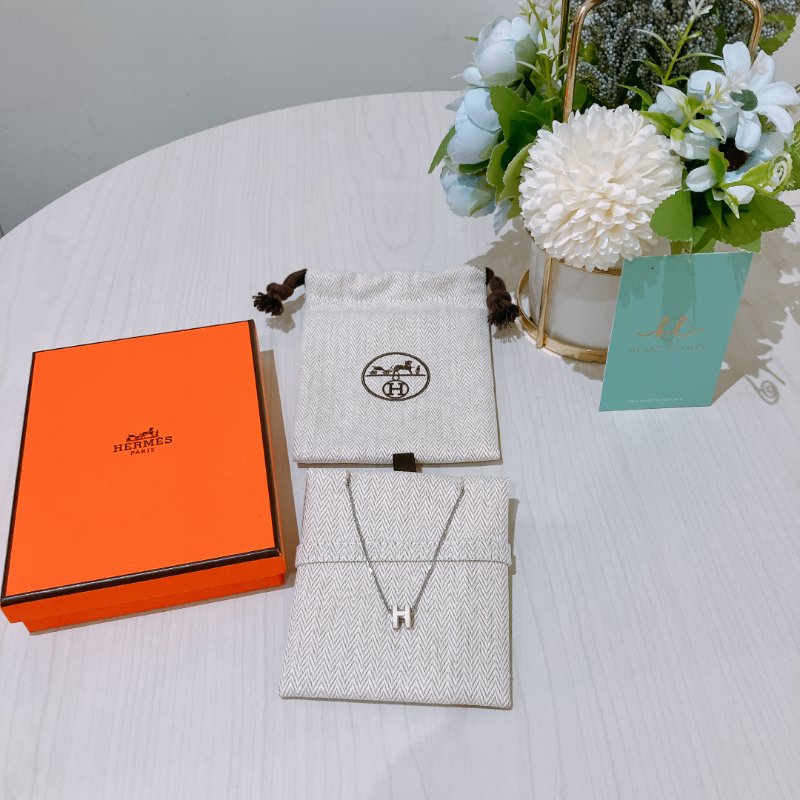 TK1953 Hermes 愛馬仕迷你H字項鍊 Mini Pop H Necklace Cream x PHW-7