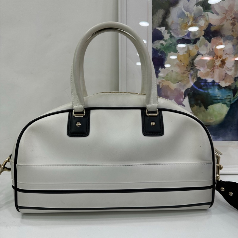 DIOR迪奧 vibe bowling 光滑牛皮革 熊貓保齡球包 手提包-1