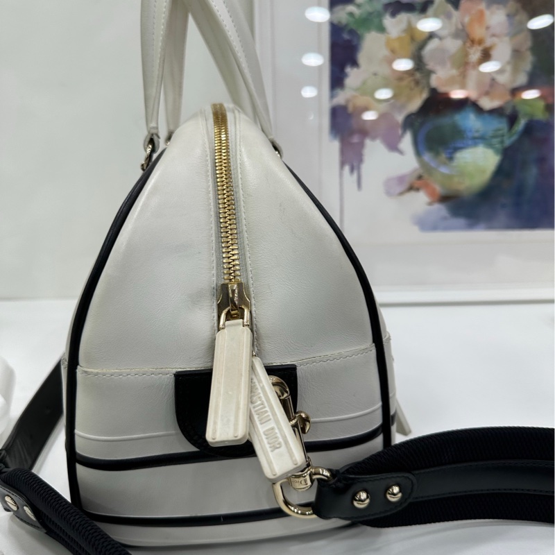 DIOR迪奧 vibe bowling 光滑牛皮革 熊貓保齡球包 手提包-2