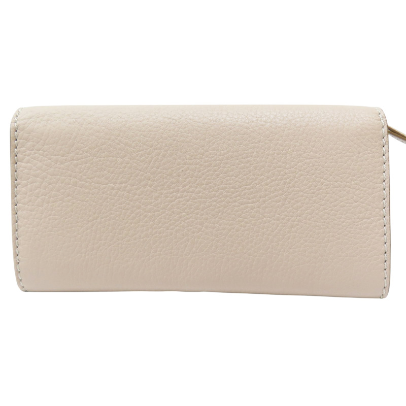 米色 牛皮 Marcie 釦式長夾【Chloe 克羅伊】-1