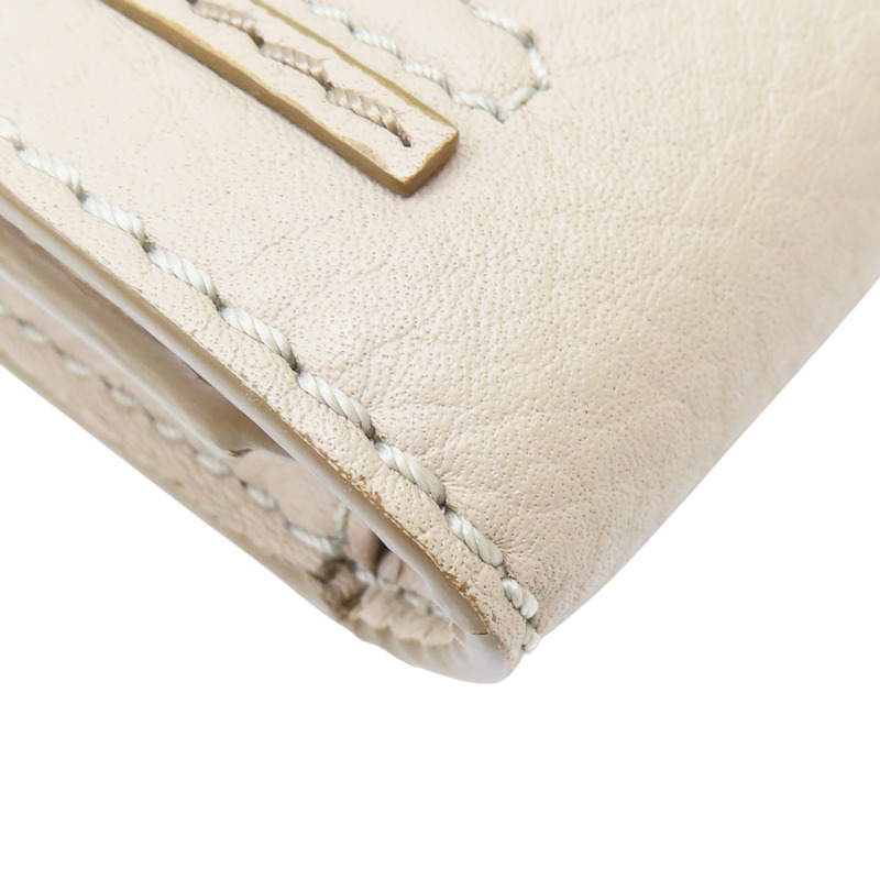 米色 牛皮 Marcie 釦式長夾【Chloe 克羅伊】-9