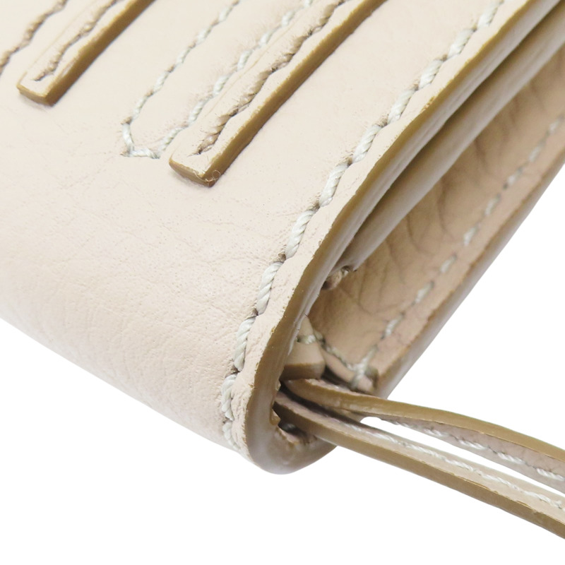 米色 牛皮 Marcie 釦式長夾【Chloe 克羅伊】-10