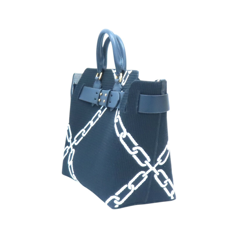 黑色帆布 Knitted Link 兩用包 8006497【BURBERRY 巴寶莉】 8006497-2