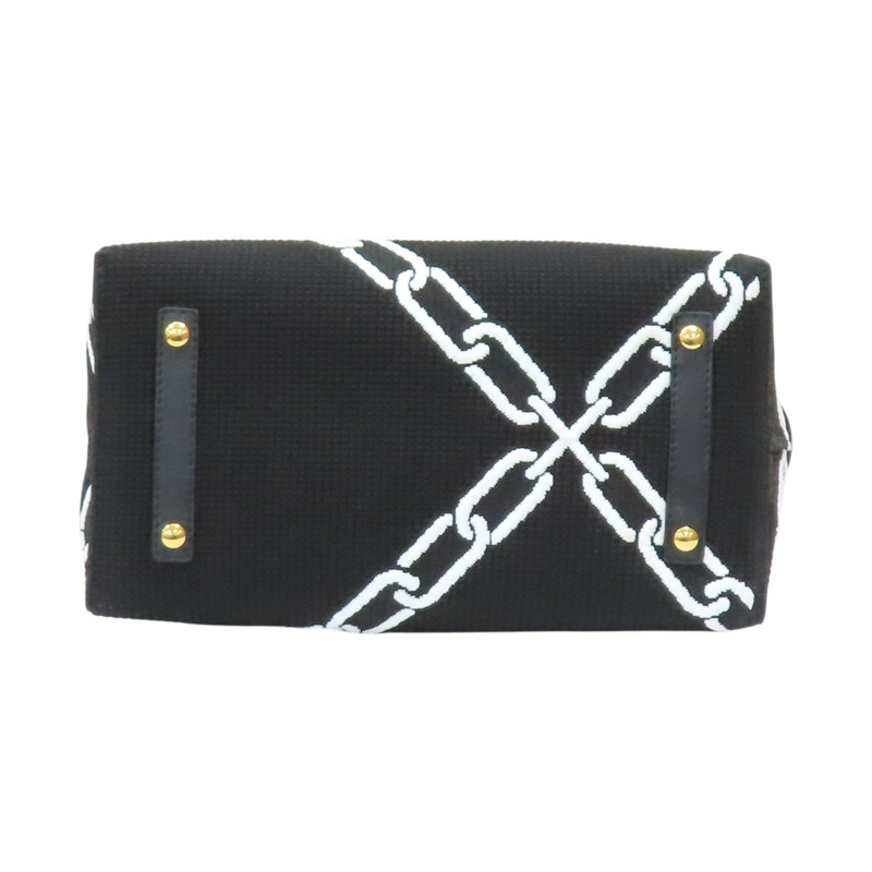 黑色帆布 Knitted Link 兩用包 8006497【BURBERRY 巴寶莉】 8006497-3