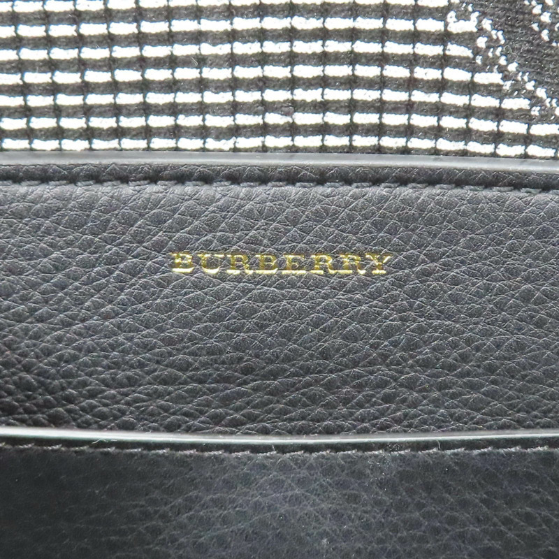黑色帆布 Knitted Link 兩用包 8006497【BURBERRY 巴寶莉】 8006497-8