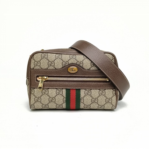 GUCCI 老花PVCOphidiaGG印花小號腰包