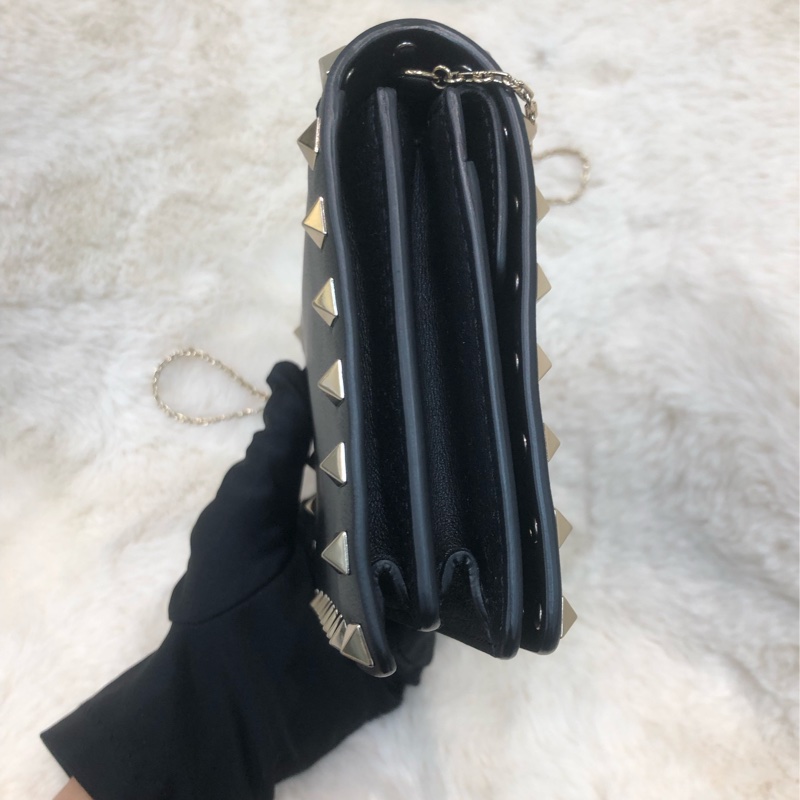 Valentino 黑色窩釘 Chain bag XC277-2