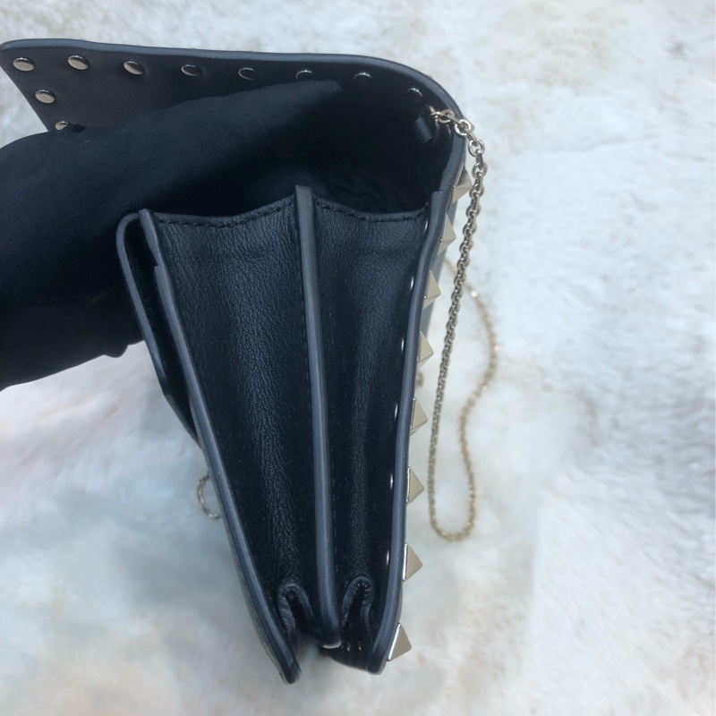 Valentino 黑色窩釘 Chain bag XC277-9